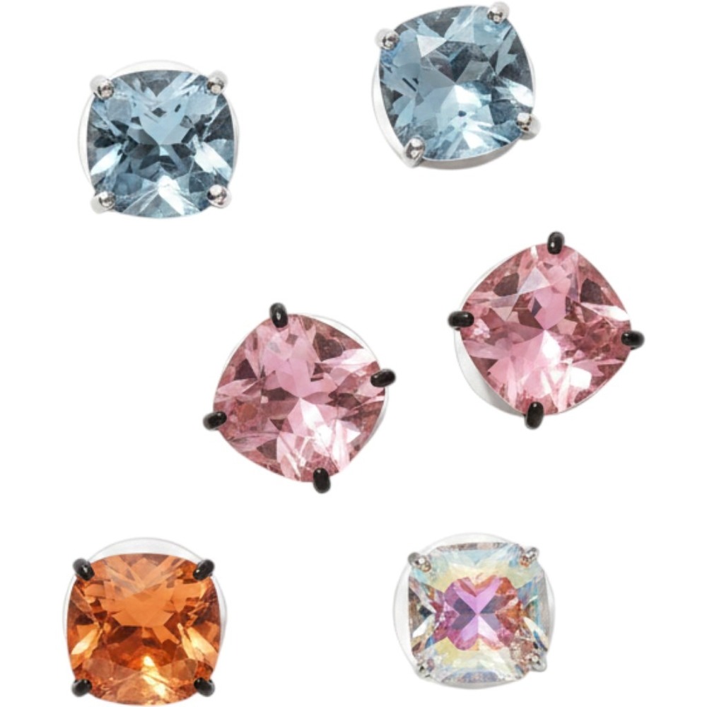 Origami Owl Disney Crystal Stud Earrings Bundle 5pc Mismatched Blue Pink Orange